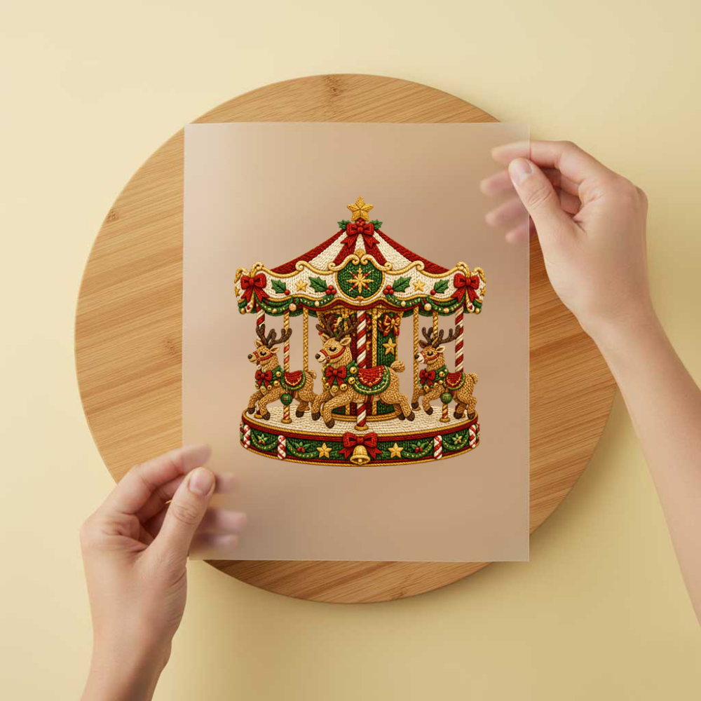 Bügelbild/Sticker Christmas Karussell Gestrickt