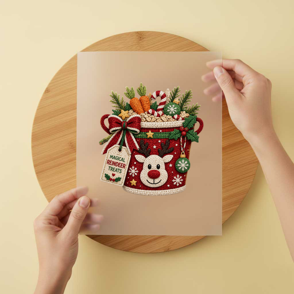 Bügelbild/Sticker Christmas Knabberbox Gestrickt