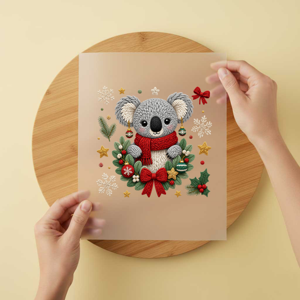 Bügelbild/Sticker Christmas Koala Gestrickt