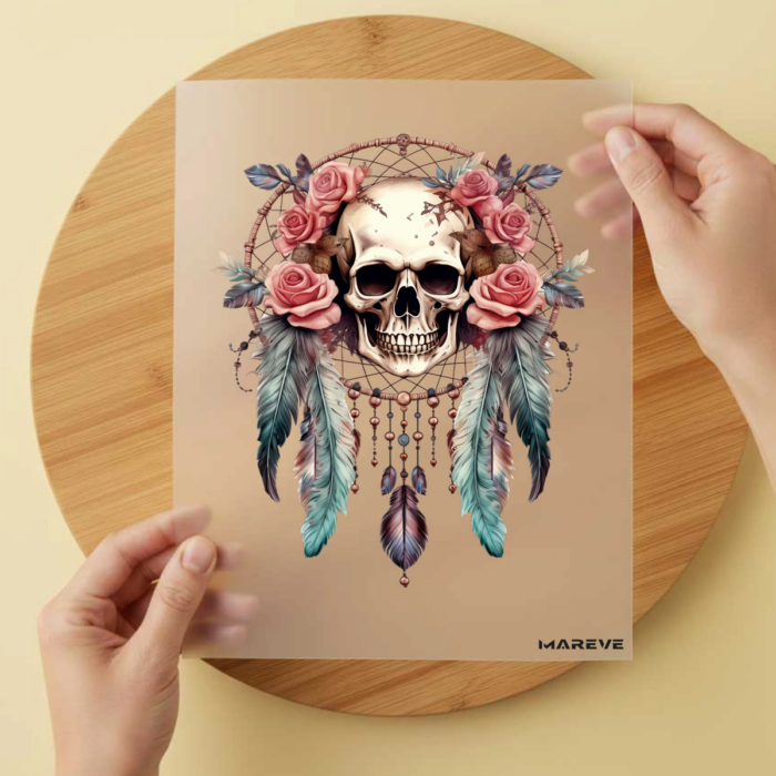 Bügelbild/Sticker Skull - Traumfänger - Rosa Bügelbild/Sticker Skull - Traumfänger - Rosa – DTF Bügelbild und UV DTF Sticker