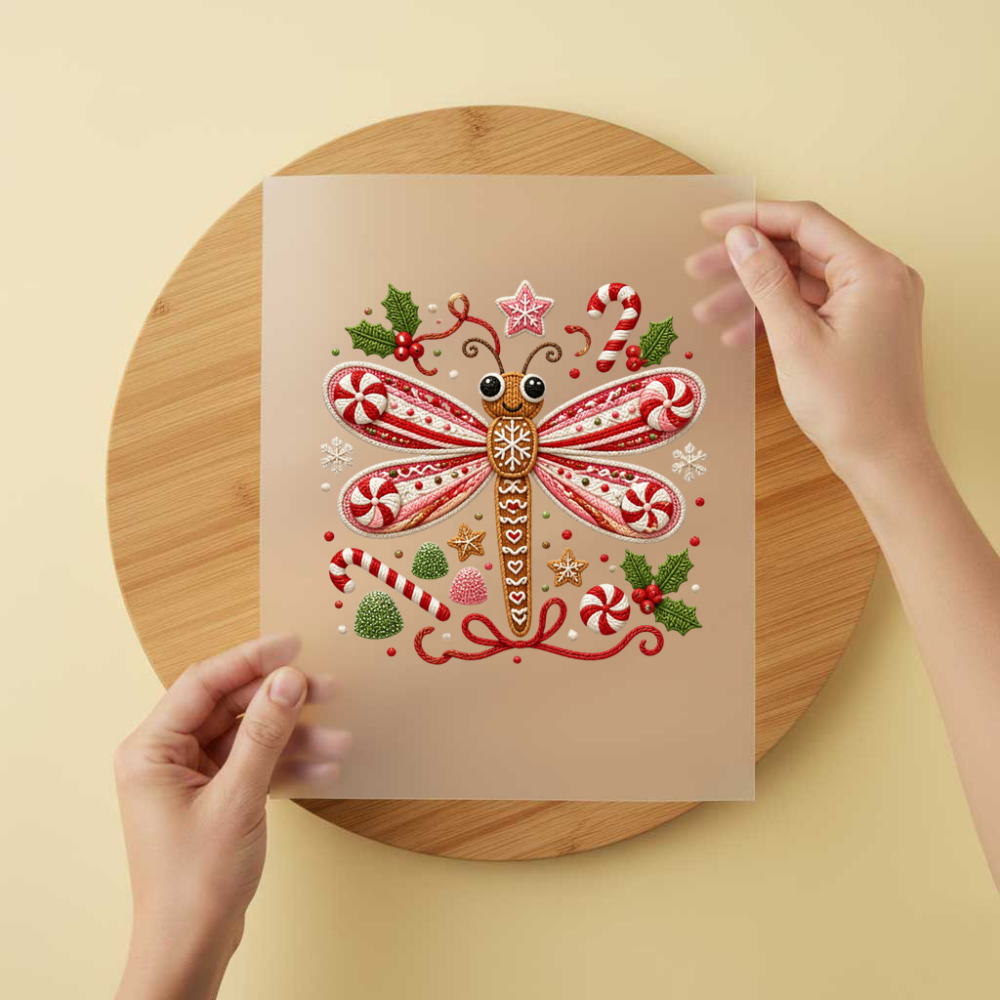 Bügelbild/Sticker Christmas Libelle Gestrickt