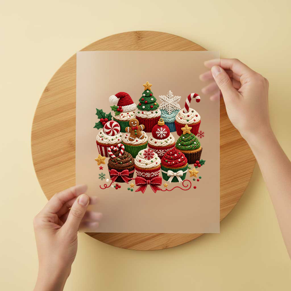 Bügelbild/Sticker Christmas Muffin Gestrickt