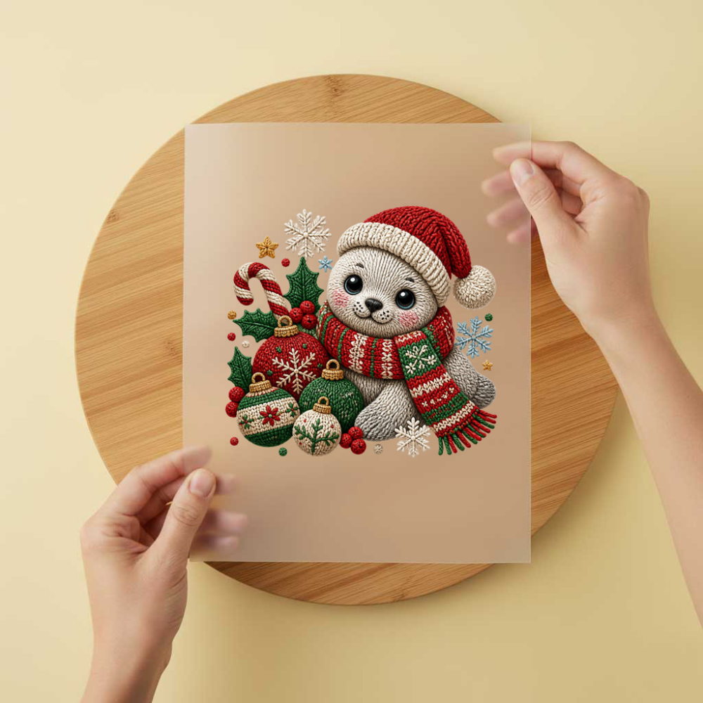 Bügelbild/Sticker Christmas Robbe Gestrickt