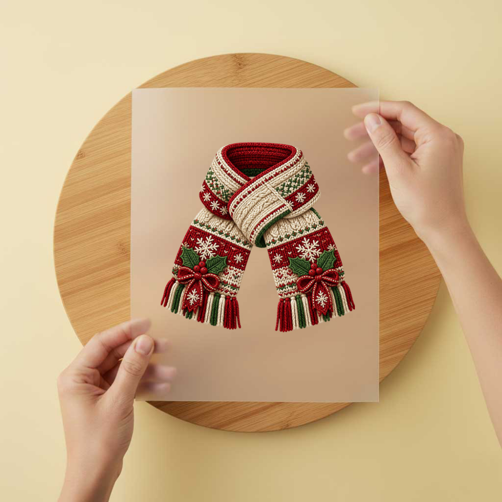 Bügelbild/Sticker Christmas Schal Gestrickt