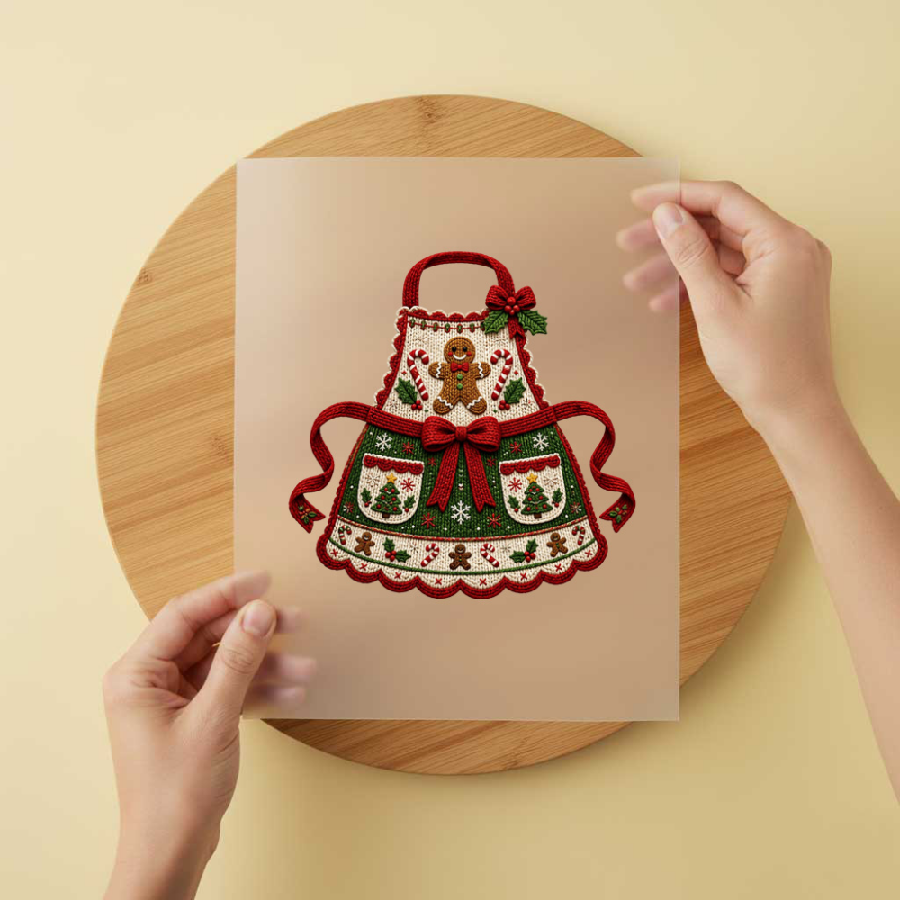 Bügelbild/Sticker Christmas Schürze Gestrickt