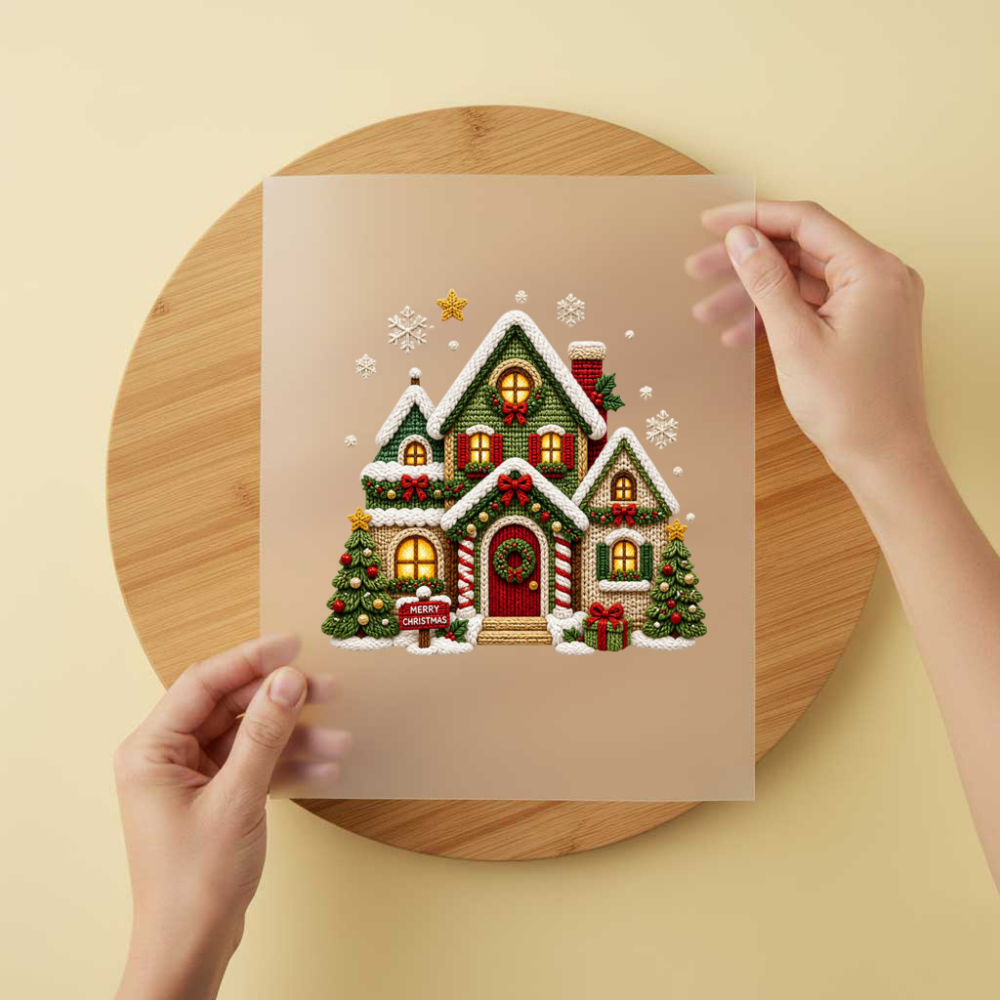 Bügelbild/Sticker Christmas Stadt Gestrickt